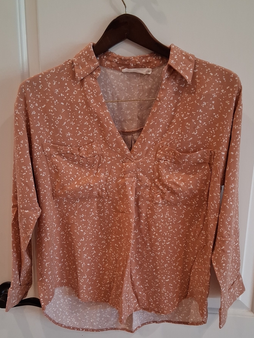 Lush Apricot Polka Dot Top Size Small